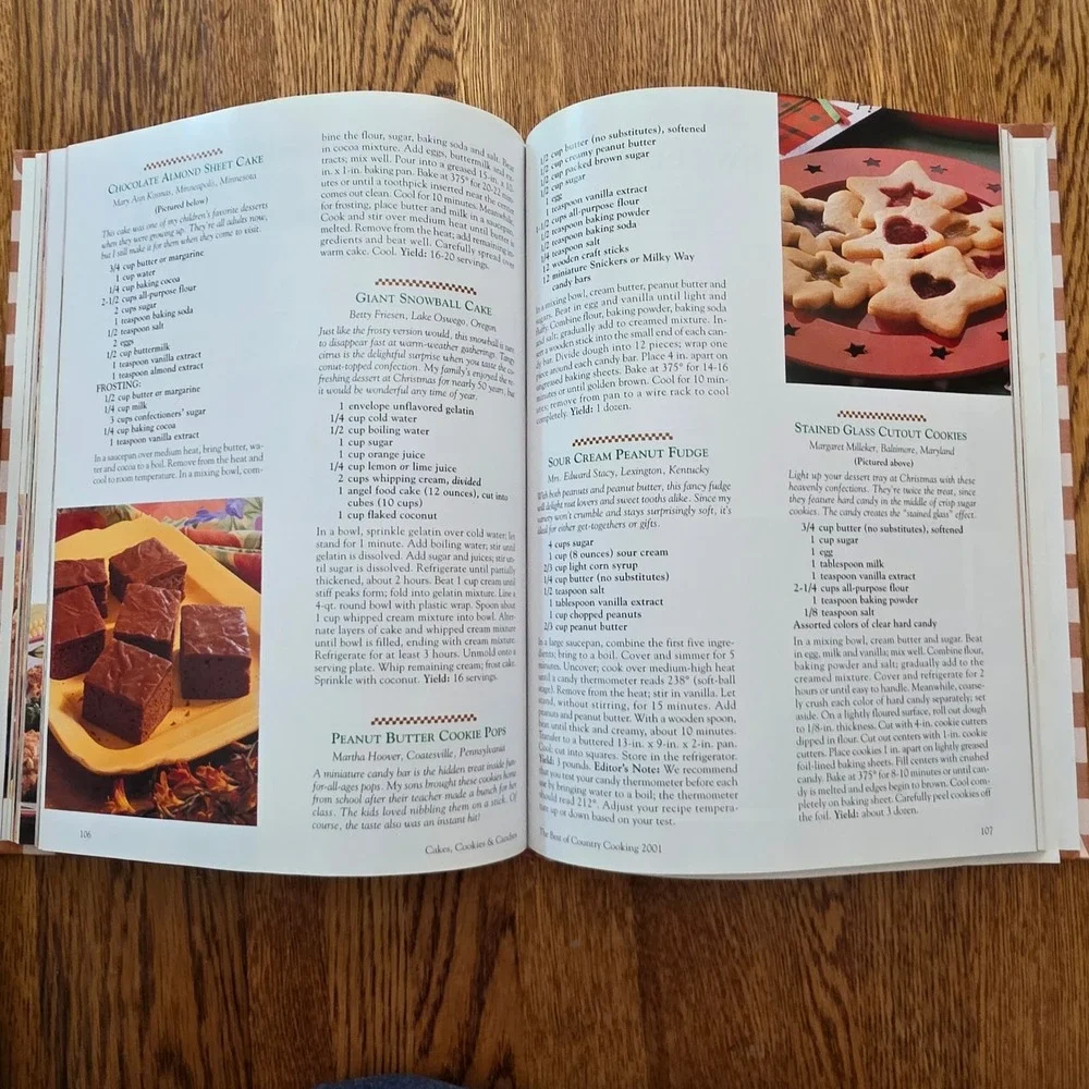 The Best of Country Cooking 2001 Hardcover Cookbook Reiman Publications Gingham